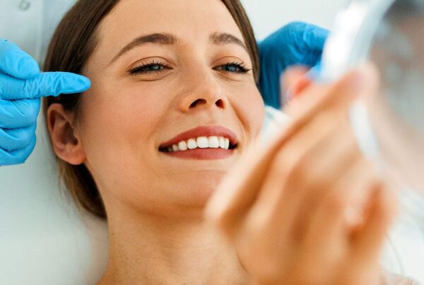 Patient receiving tear trough filler treatment from Dr. Azadeh Shirazi at La Jolla Laser Dermatology