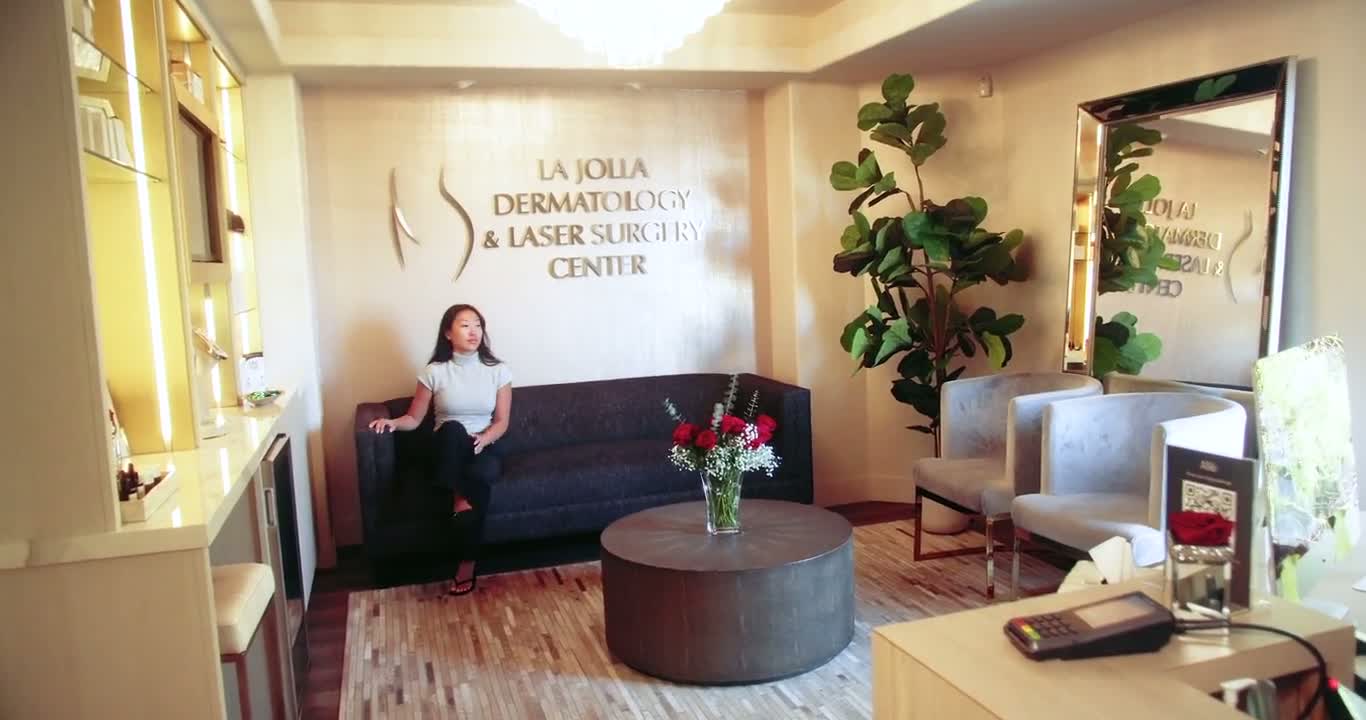 The welcoming lobby at La Jolla Laser Derm in La Jolla, California
